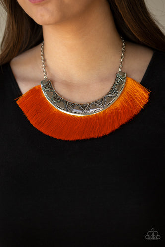 Paparazzi Might and MANE - Orange Necklace