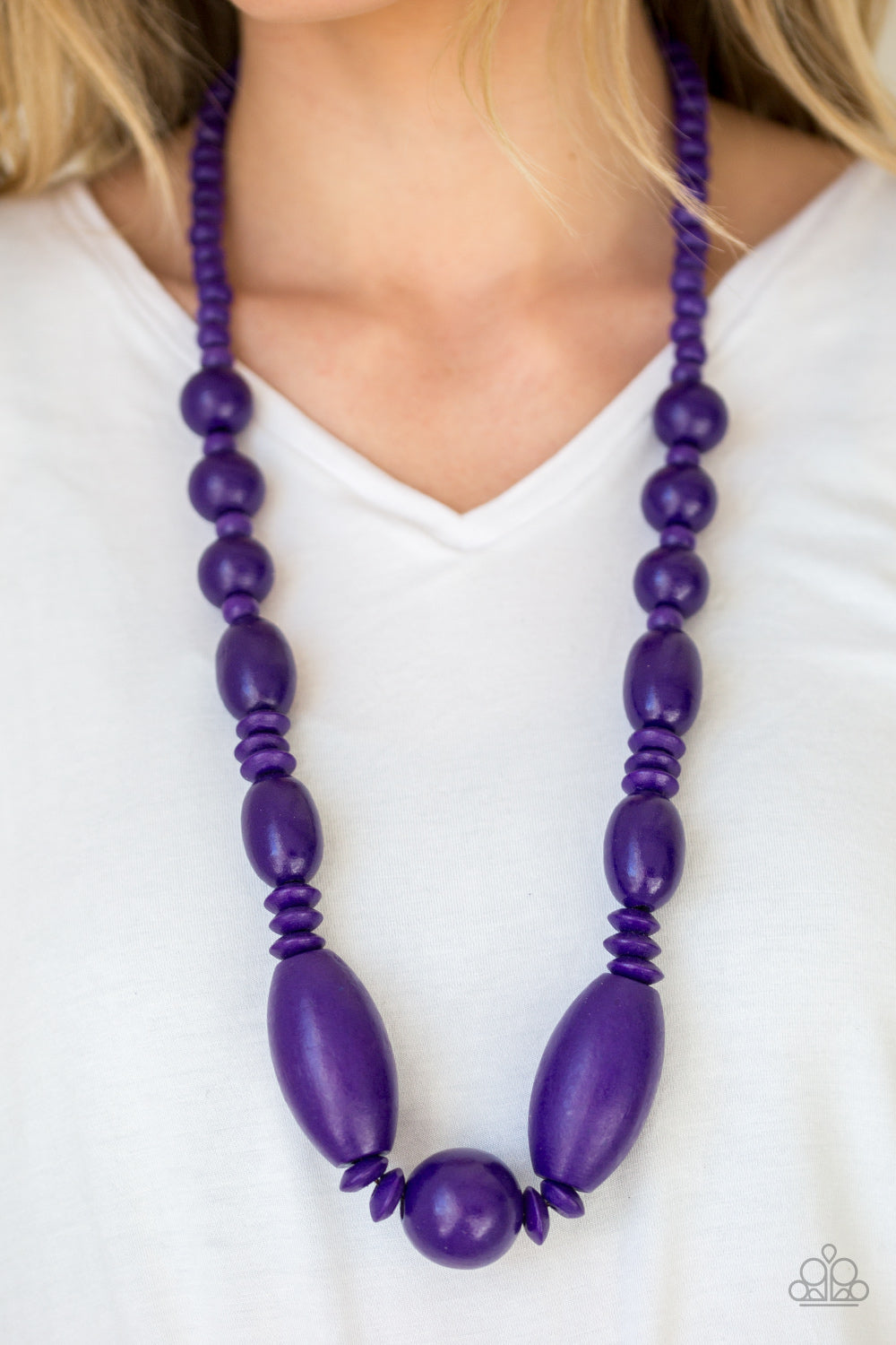 Summer Breezin - Purple Wood Necklace